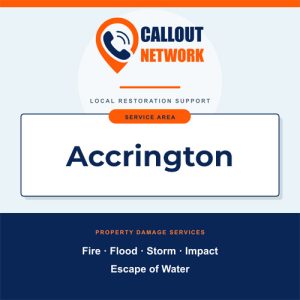 Callout Network are your trusted insurance approved building contractors for Fire and Flood Restoration Accrington. We specialise in fire, flood, impact, escape of water, and storm damage restoration.
