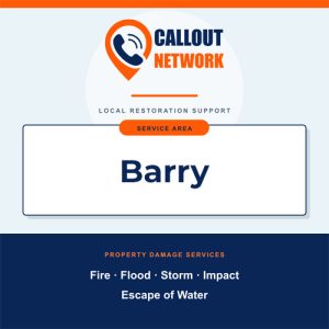 Callout Network are your trusted insurance approved building contractors for Fire and Flood Restoration Barry. We specialise in fire, flood, impact, escape of water, and storm damage restoration.