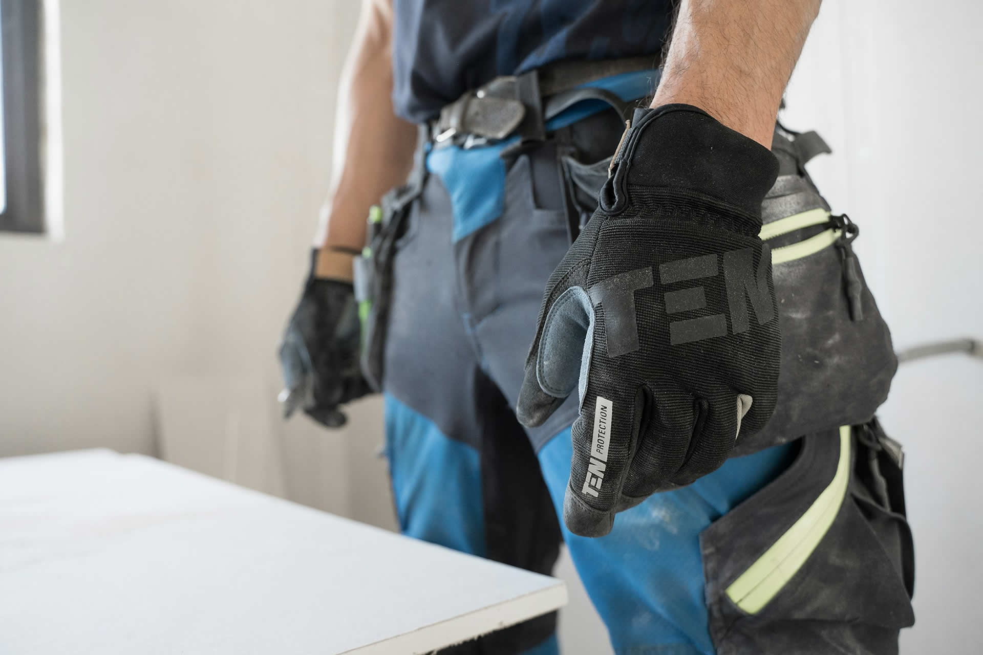 Building contractor with tools ready for property repair work