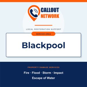 Callout Network are your trusted insurance approved building contractors for Fire and Flood Restoration Blackpool. We specialise in fire, flood, impact, escape of water, and storm damage restoration.