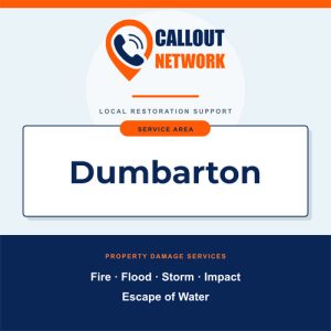Callout Network are your trusted insurance approved building contractors for Fire and Flood Restoration Dumbarton. We specialise in fire, flood, impact, escape of water, and storm damage restoration.