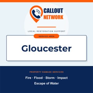 Callout Network are your trusted insurance approved building contractors for Fire and Flood Restoration Gloucester. We specialise in fire, flood, impact, escape of water, and storm damage restoration.