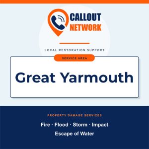 Callout Network are your trusted insurance approved building contractors for Fire and Flood Restoration Great Yarmouth. We specialise in fire, flood, impact, escape of water, and storm damage restoration.