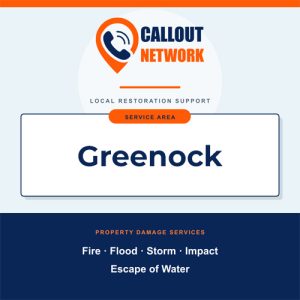 Callout Network are your trusted insurance approved building contractors for Fire and Flood Restoration Greenock. We specialise in fire, flood, impact, escape of water, and storm damage restoration.