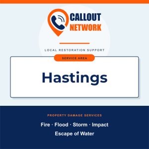 Callout Network are your trusted insurance approved building contractors for Hastings. We specialise in fire, flood, impact, escape of water, and storm damage restoration.
