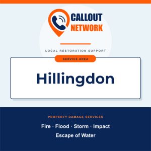 Callout Network are your trusted insurance approved building contractors for Hillingdon. We specialise in fire, flood, impact, escape of water, and storm damage restoration.