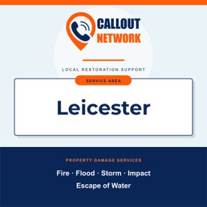 Callout Network are your trusted insurance approved building contractors for Leicester. We specialise in fire, flood, impact, escape of water, and storm damage restoration.