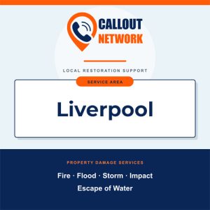 Callout Network are your trusted insurance approved building contractors for Liverpool. We specialise in fire, flood, impact, escape of water, and storm damage restoration.