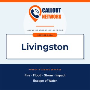Callout Network are your trusted insurance approved building contractors for Livingston. We specialise in fire, flood, impact, escape of water, and storm damage restoration.