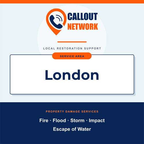 Callout Network are your trusted insurance approved building contractors for London. We specialise in fire, flood, impact, escape of water, and storm damage restoration.