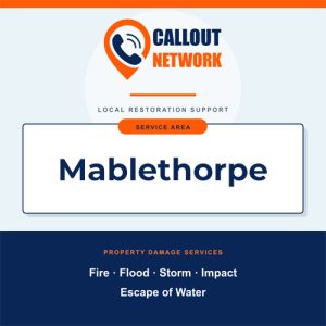 Callout Network are your trusted insurance approved building contractors for Mablethorpe. We specialise in fire, flood, impact, escape of water, and storm damage restoration.