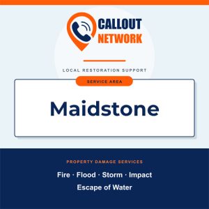 Callout Network are your trusted insurance approved building contractors for Maidstone. We specialise in fire, flood, impact, escape of water, and storm damage restoration.