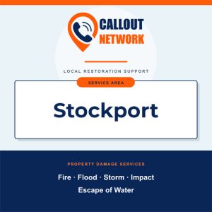 Callout Network fire and flood restoration graphic for Stockport